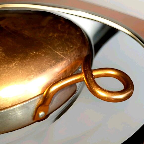 Vtg Ware-Ever Aluminum Cooking Serving Copper Lid Handles 9" Diameter MCM - Picture 4 of 9